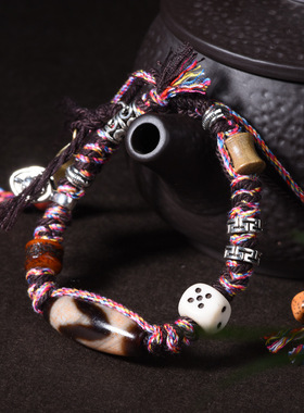 天珠坨骨手链古铜筛子配饰情侣款