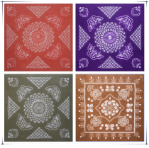 Yunnan ethnic characteristics White family Handmade plant dye Non-relic dyeing and decoration cloth hanging decoration square table cloth wind flower snow moon