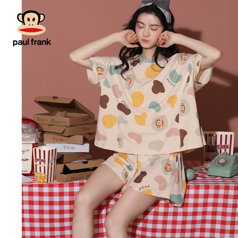 大嘴猴夏季纯棉套头短袖日系睡衣 希芙诗睡衣/家居服套装