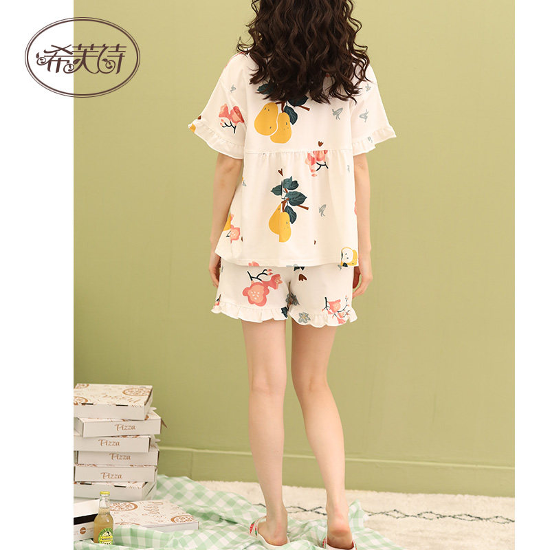 夏季纯棉短袖短裤韩版卡通睡衣 希芙诗睡衣/家居服套装