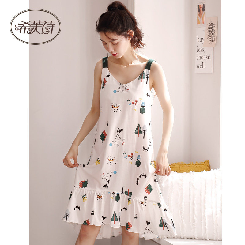 吊带睡裙夏性感纯棉自带背心裙子 希芙诗睡裙