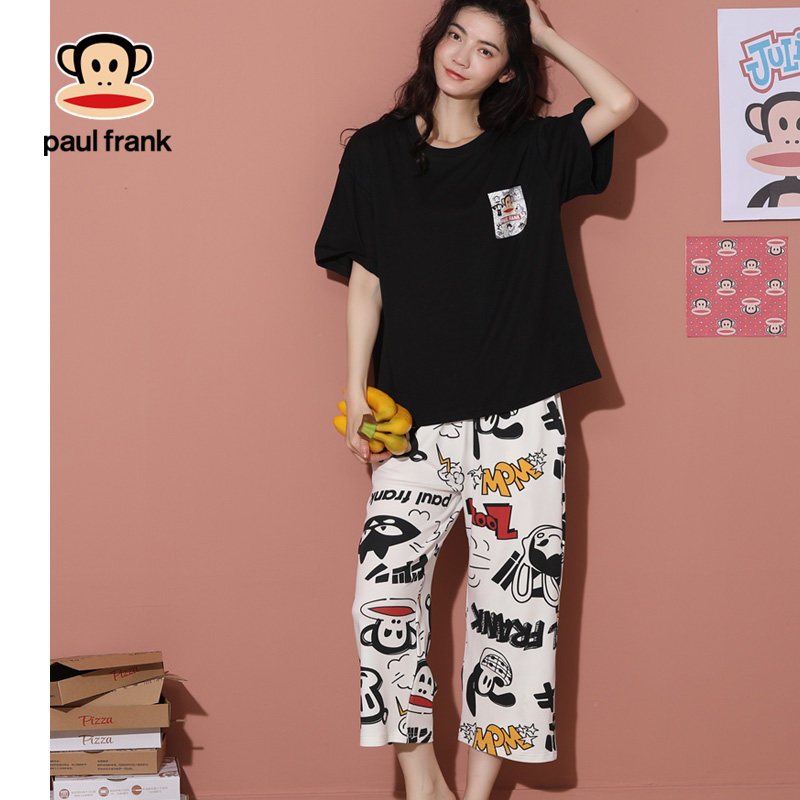 大嘴猴夏纯棉薄款短袖卡通睡衣 希芙诗睡衣/家居服套装