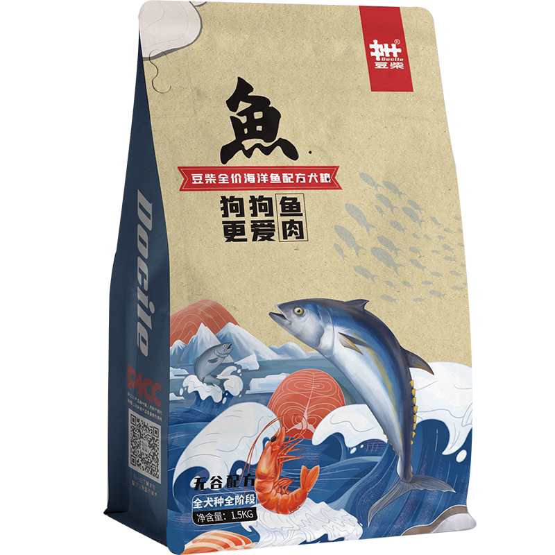 豆柴 无谷全价海洋鱼成犬粮3斤 热品库 性价比省钱购