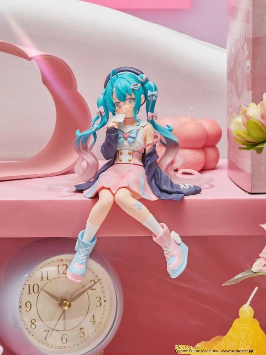 初音未来手办二次元水手服连衣裙潮玩摆件礼物车载模型周边公仔-图0