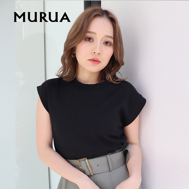 MURUA日系2024夏季新款甜美法式短款上衣紫色别致显瘦T恤女 - 图0