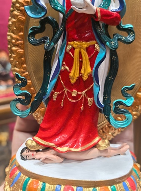 阿企佛母/阿奇佛母/阿企秋吉卓玛/15cm紫铜彩绘佛像梵天佛堂摆件