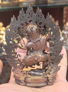 寒林天母/杜车拉姆/得逞拉姆/梵天藏传10cm精品紫铜佛像摆件