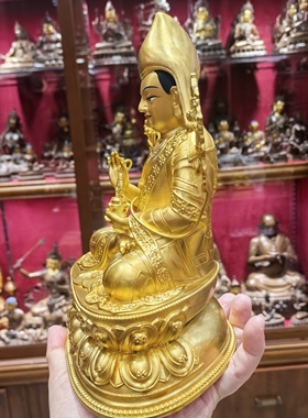 宗喀巴/持寿瓶宗喀巴大师/法王/萨巴/洛桑扎巴/23cm金铜佛像