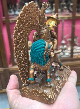 单坚护法/丹坚护法/单坚多杰列巴/金刚善/15cm紫铜财神佛堂摆件