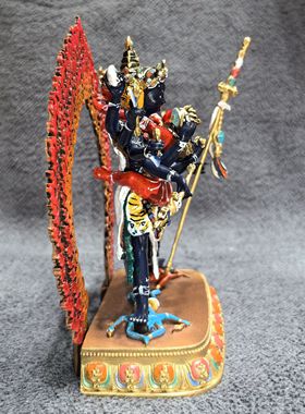 胜乐金刚/上乐金刚/德穆钦格/12cm紫铜彩绘佛像摆件/独雄/大威德