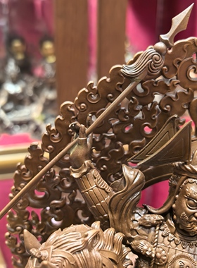 恰巴弥林/恰美/甲妹/竹巴噶举护法/21cm红铜佛像佛堂供奉摆件