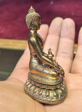 药师佛6.5cm品质紫铜佛像梵天藏传精品佛堂供奉摆件