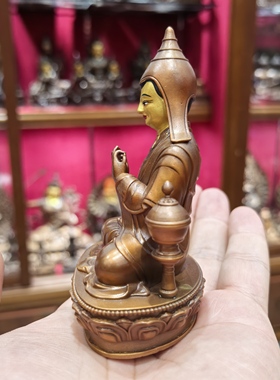 阿底峡/阿底峡尊者/觉沃杰/10cm红铜佛像精品梵天佛堂供奉摆件