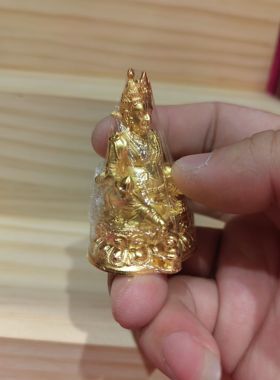 黄财神/赞巴拉/5公分纯银镀金佛像随身佛摆件
