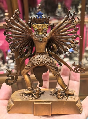 时轮金刚/堆科/洞阔尔/15cm梵天造像佛堂紫铜佛像供奉摆件/大威德