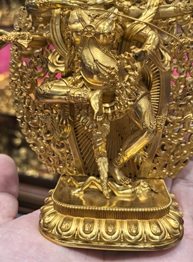 作明佛母/红度母/咕噜咕咧佛母/15cm金铜藏传佛像供奉摆件