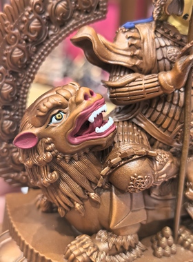 财宝天王/毗沙门/财宝大将/多闻天王/15cm紫铜佛像护法财神摆件