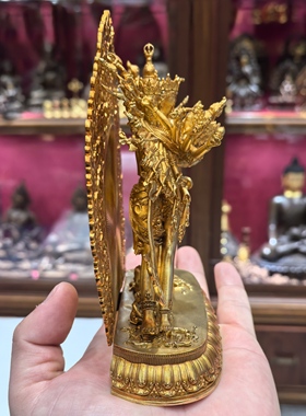 时轮金刚/十相自在/香巴拉/洞阔尔/15cm佛堂金铜佛像供奉摆件