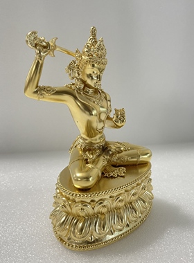 文殊/江白央/降白央/马拉王朝文殊菩萨佛像/15cm金铜精品佛堂摆件