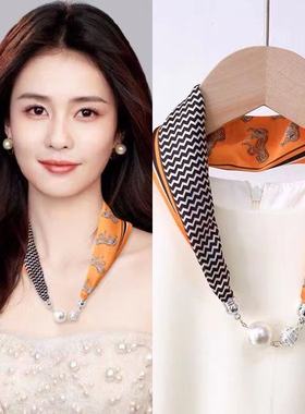 丝巾缎带聚酯纤维女百搭