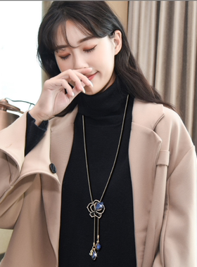 毛衣项链长款春秋季衬衣服挂链挂坠百搭时尚女装饰品配饰水晶韩国