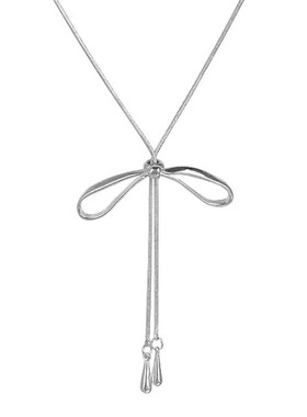 QC抽拉蝴蝶结项链女韩系小众设计