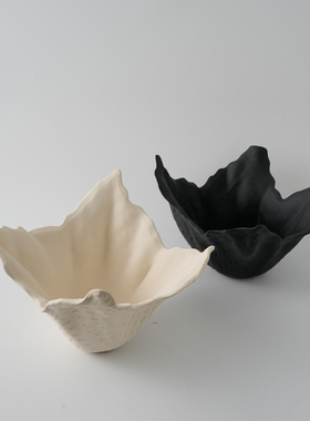 双耳陶瓷花瓶摆件果盘花盆装饰