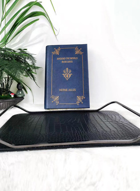 简约轻奢编制皮革长方形托盘摆件