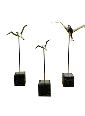 新中式风马头大雁飞鸟珊瑚迎客松