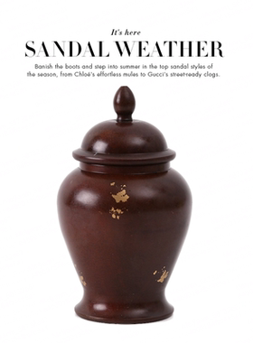 中式风将军罐桌面摆件仿古青铜器