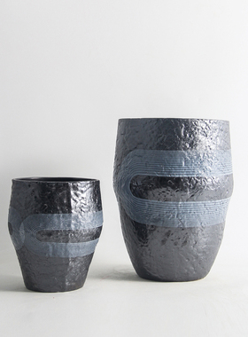 简约新中式陶瓷大口插花器花瓶