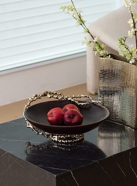 新中式古典木质花器花瓶果盘装饰