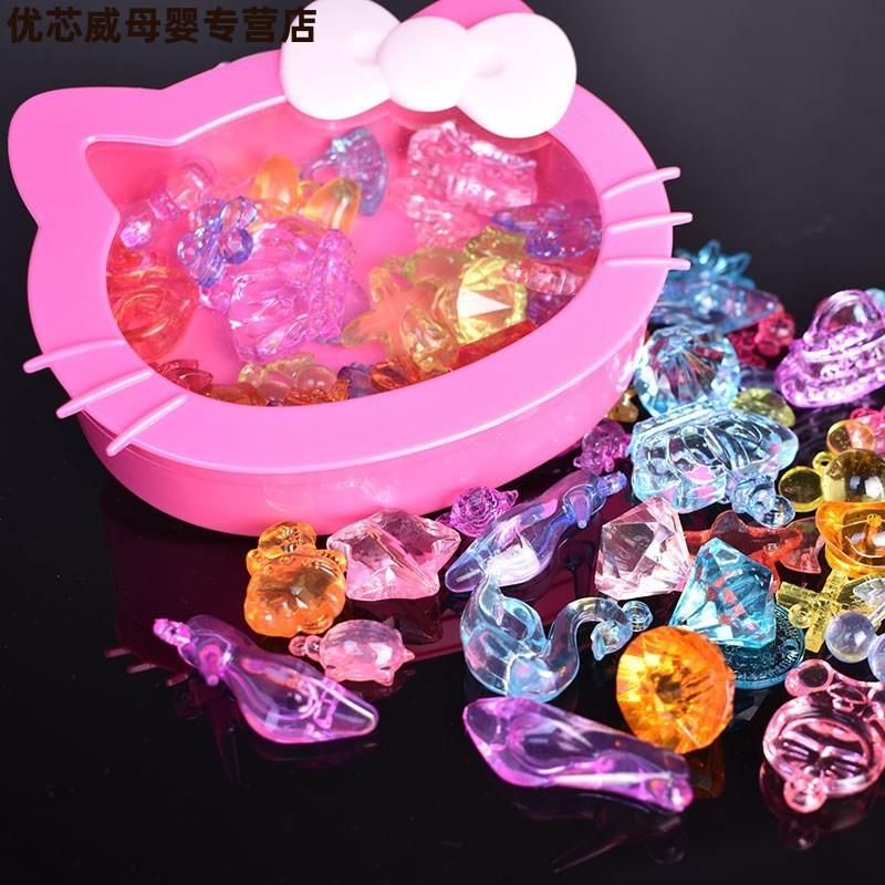 宝石女孩儿童仿色七彩亚克儿童玩具 梦佰熙手工串珠/穿珠/首饰编织