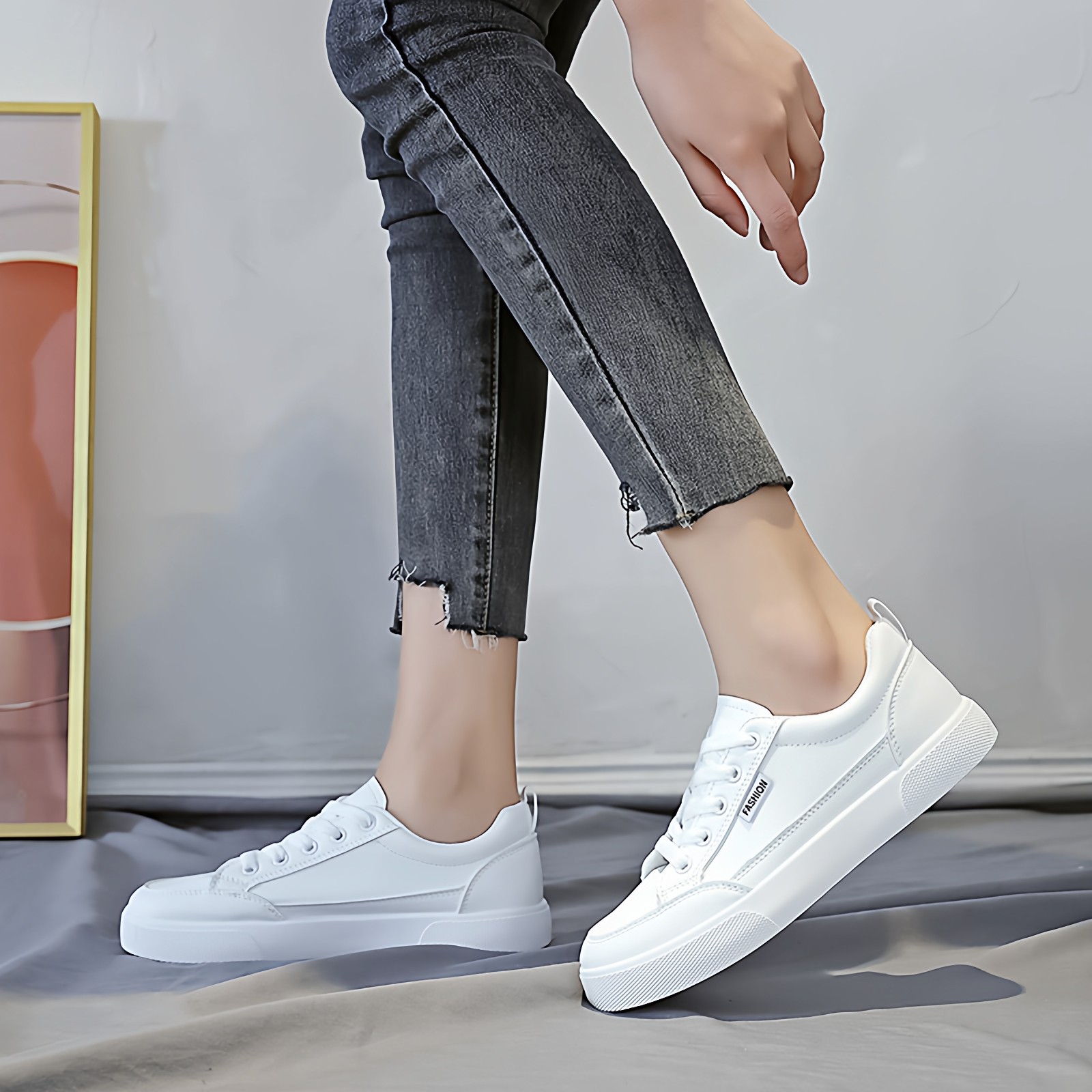 简约百搭平底小白鞋子女2026新款春季白鞋子运动休闲板鞋春秋女鞋,淘宝优惠券,粉丝福利购,淘宝优惠卷