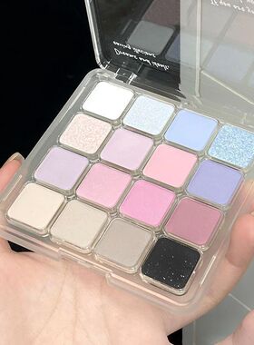 春日韩系伪素颜裸妆16色眼影盘粉棕蜜瓜新色哑光珠光亮片腮红