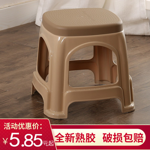 塑料凳子加厚家用成人塑胶板凳餐桌椅浴室茶几熟胶小方凳简朔胶凳 - 图2