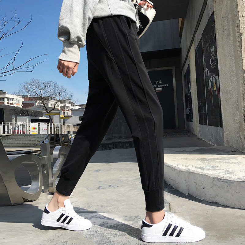 加绒秋冬季外穿宽松束脚2020卫裤 良简休闲裤