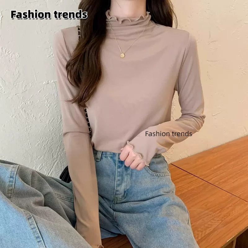Fashion trends半高领打底衫春秋冬打底衫毛衣女修身显高显瘦_Fashion trends 潮牌_户外/登山/野营/旅行用品