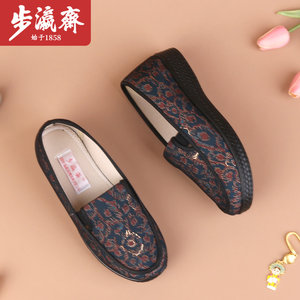 步瀛斋老北京布鞋女春季新款平底一脚蹬软底防滑舒适妈妈鞋民族风