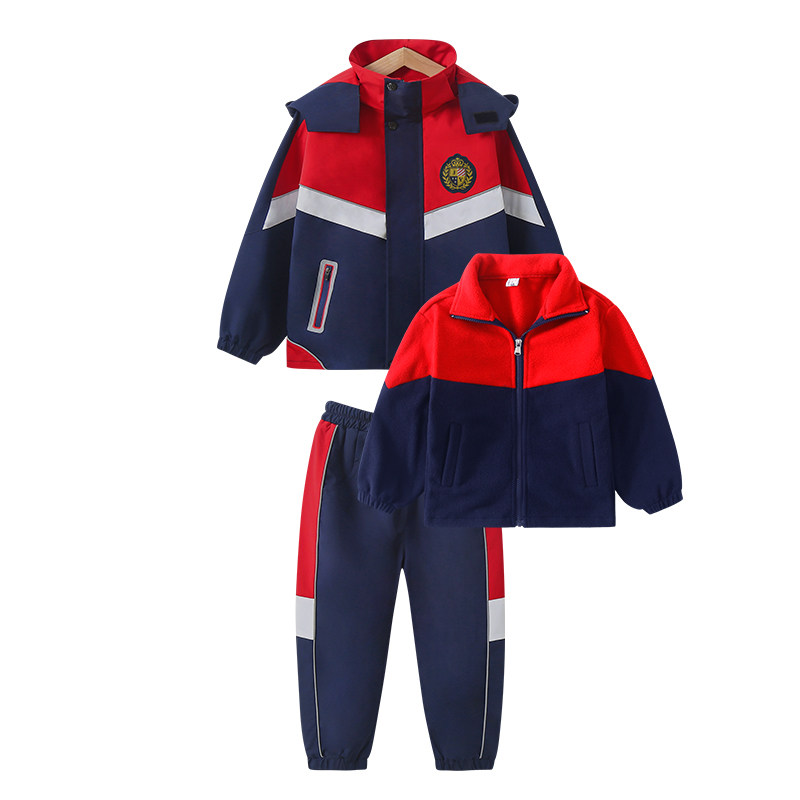 学院风校服绿色冲锋衣套装小学生秋冬新款加绒男女童班服幼儿园服,淘宝优惠券,粉丝福利购,淘宝优惠卷