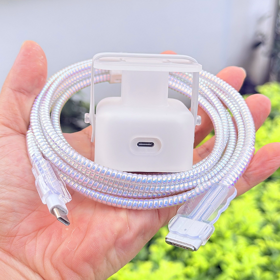 适用苹果Macbook air M5笔记本40w充电器电源壳保护套数据线绕绳