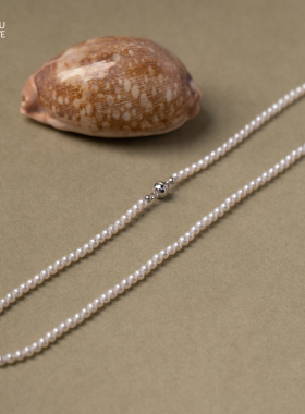 由子野丨散文诗丨原创珍珠和田玉磁吸拼接项链小众925银高级感