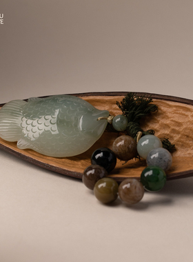 由子野丨鱼档口多宝手捻丨原创设计天然和田玉手捻手把件轻奢小众