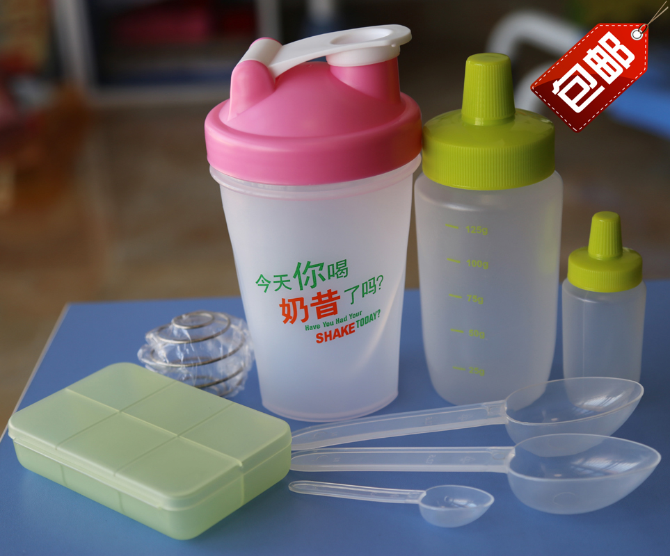 康宝莱7件套奶昔杯 摇摇杯 搅拌杯600ml  七件套 量勺 粉盒茶饮勺 - 图1