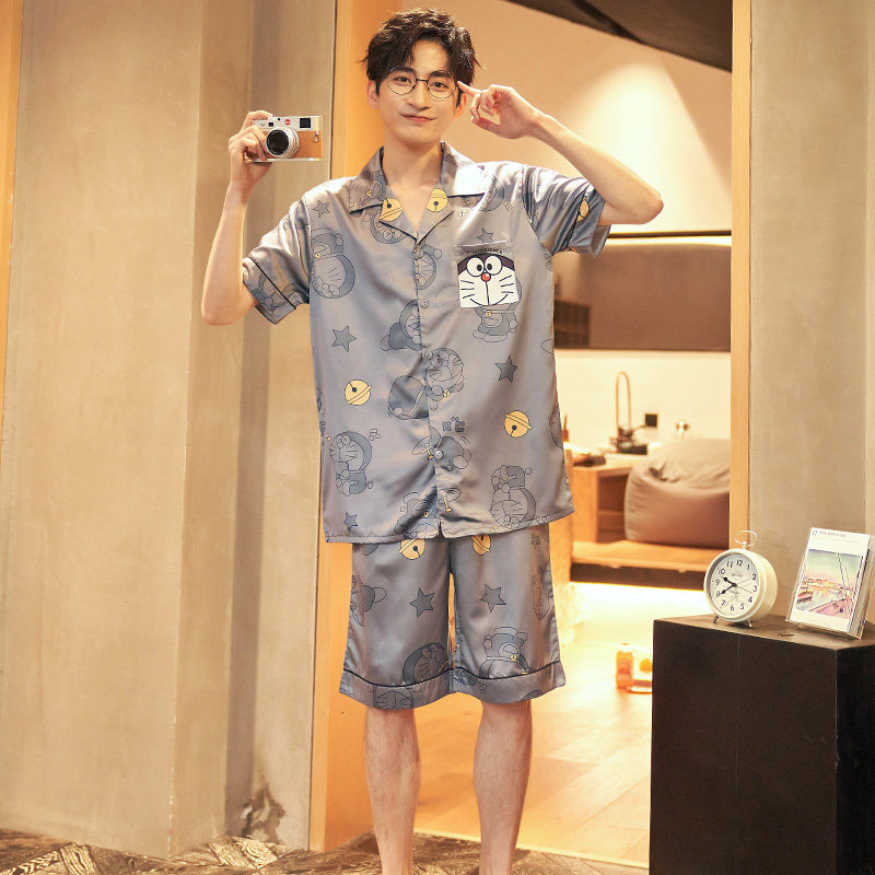 男士夏季冰丝绸短袖2022年新款睡衣 奥美诗嘉睡衣/家居服套装