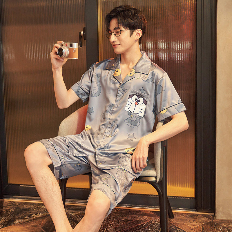 男士夏季冰丝绸短袖2022年新款睡衣 奥美诗嘉睡衣/家居服套装