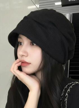 女款秋新款大头围堆堆帽显脸小