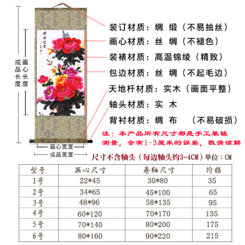 花开富贵牡丹图客厅国画招财挂画沙发背景墙装饰画中式书法墙贴画 - 图2
