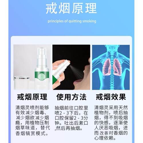 戒烟神器正品药特效胖东来清肺第三代戒烟灵尼古口喷雾剂一喷忌介 - 图2
