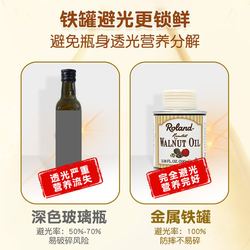 罗朗德核桃油+牛油果油+亚麻籽油100ml宝宝热炒油搭配婴幼儿辅食 - 图2